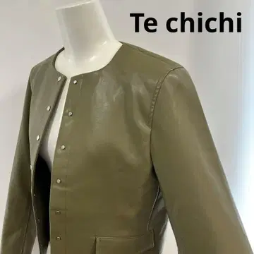 [새상품급] Te chichi 인조 가죽 자켓 올리브 그린