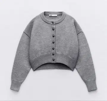 ZARA 그레이 크롭 가디건