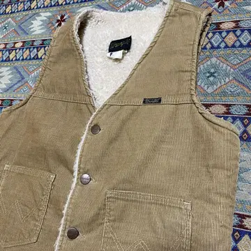 70s USA Wrangler 랭글러 코듀로이 보아 안감 베스트 S