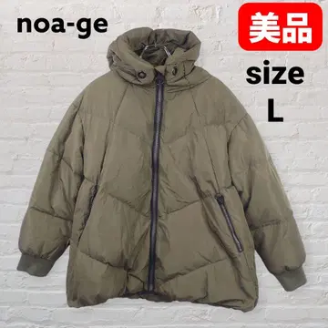 noa-ge 노아제 다운 자켓 카키 L 후드 부착 충전솜 아우터