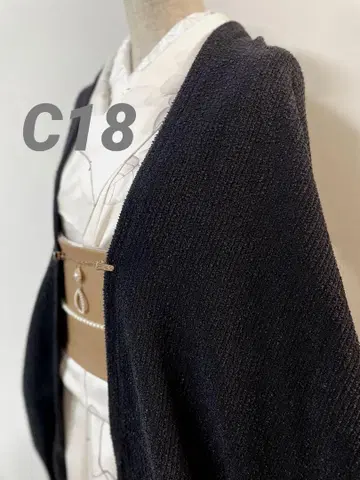 C-18 얇은 겉옷 루프 자카드 모몽가 코트 긴 겉옷 모몽가 코트