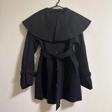 디어마이러브 로즈 빅 칼라 코트 케이프 코트