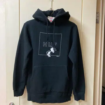 HUF 스누피 후드 부착 후드티 블랙 S 피넛