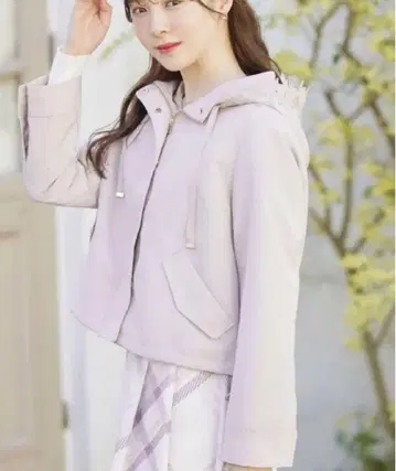 토코 클로젯 후드 플라워 레이스 후드티 핑크 베이지