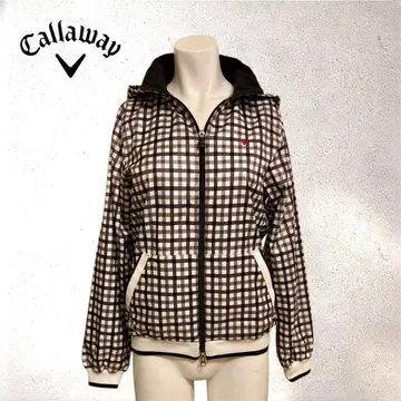 Callaway 체크 무늬 후드 부착 점퍼