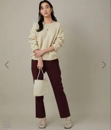 버건디 하이웨스트 슬랙스