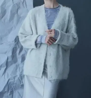 아가 스콧 클럽 알파카 가디건 라이트 그린 버튼
