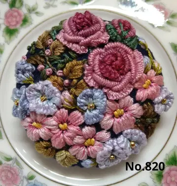 No.820 자수 브로치 핸드메이드 5cm