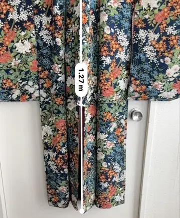 레트로 꽃무늬 기모노 1.27m 91cm