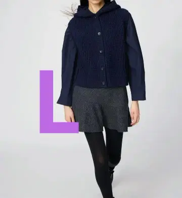 유니클로 유니클로c 와플 니트 후디드 베스트 l