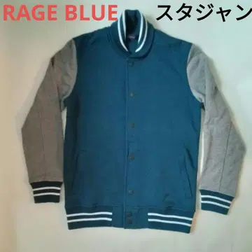 컨디션 최상 RAGE BLUE 바시티 자켓 M 다크 블루/그레이