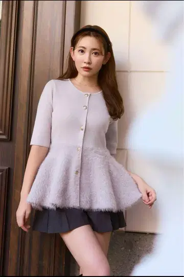 herlipto Peplum Fur Knit Top