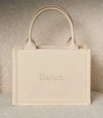 Darich 로고 숄더 가죽 미니 토트백 wht