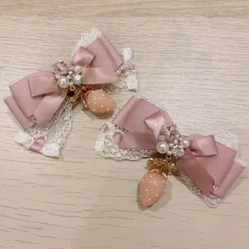 LIZLISA 헤어 리본 헤어 클립 딸기