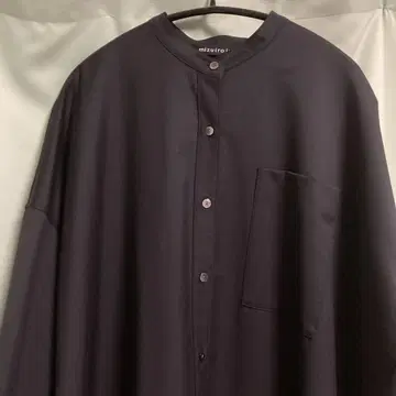 미즈이로 인드 밴드 카라 롱 셔츠