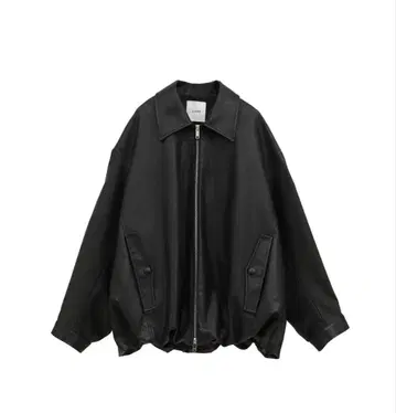 CLANE FAKE LEATHER BALLOON JACKET 블랙