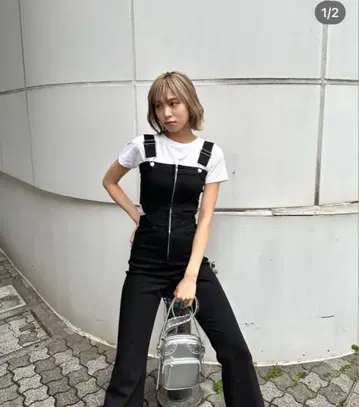 EMODA 블랙 살로펫 플레어 팬츠
