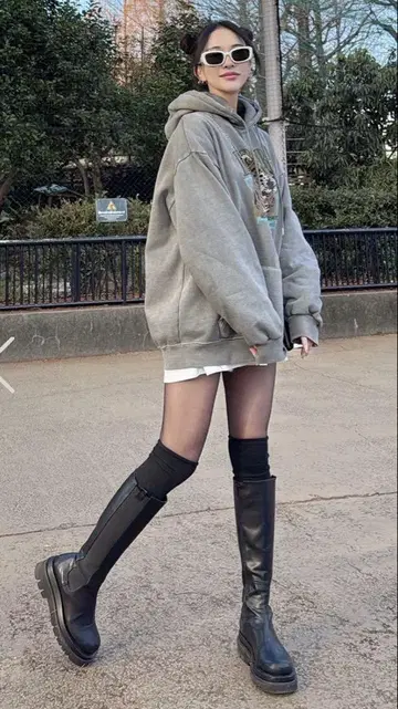 새상품급! 미러나인 블랙 사이드고아 롱 부츠 L