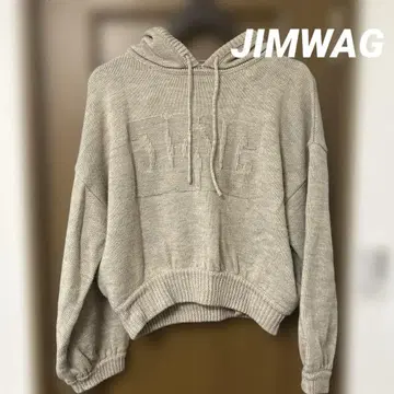 JIMWAG 로고 후디 니트 오트밀