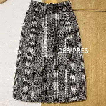 [거의 미사용] DES PRES 데프레 글렌체크 울 스커트 36