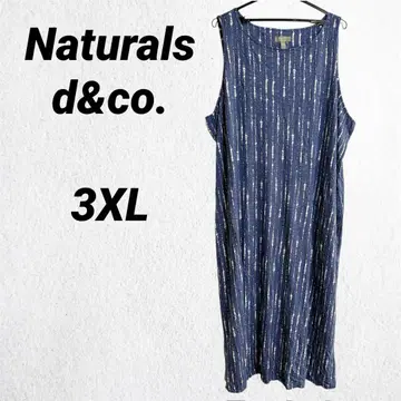 [ 3XL ] 내추럴 d&co. 남색 슬리브리스 롱 원피스
