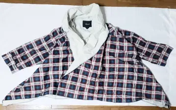 rehacer 체크 드레이프 셔츠