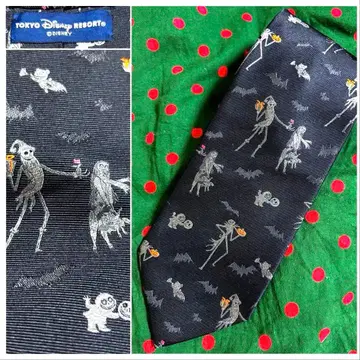 디즈니 리조트 나이트메어 비포 크리스마스 실크 일본제 넥타이 실크