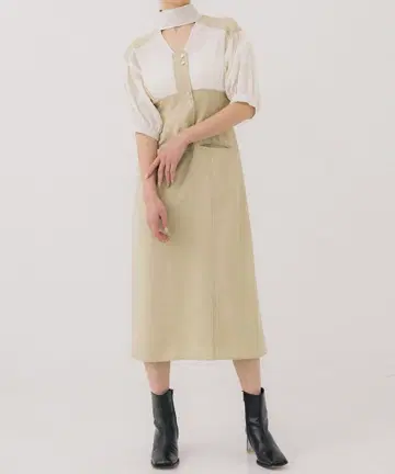 유틸리티 볼륨 슬리브 셔츠 원피스