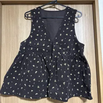 FREAK'S STORE 카우트리 플라워 코듀로이 베스트 차콜