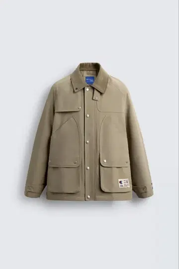 새상품 L CHAMPION X ZARA 패치 포켓 트렌치코트