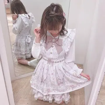 LIZLISA melodybunny 패턴 셋업 긴팔 핑크