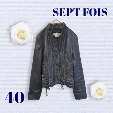 세트포어 데님 소재 자켓 40사이즈 블랙 히요쿠 버튼