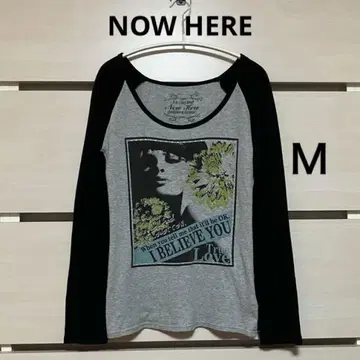 y2k NOW HERE 피치T 래글런 인물 패턴 프린트 큐빅