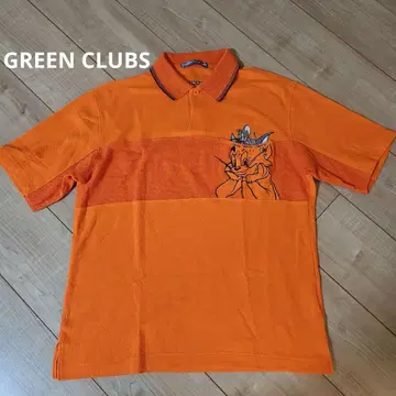 GREEN CLUBS 톰과 제리 피케 셔츠 오렌지 일본제 사이즈 3