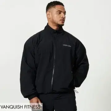 VANQUISH FITNESS Woven 오버 사이즈 트랙 자켓 블랙