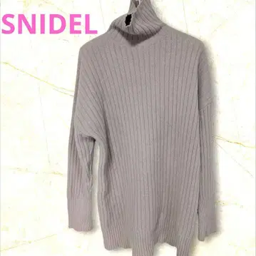[ SNIDEL ] 울 터틀넥 미니 니트 원피스 베이지