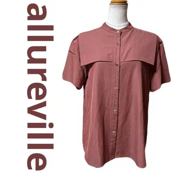 새상품급 allureville 알아바일 블라우스 반팔 브라운 계열 XS