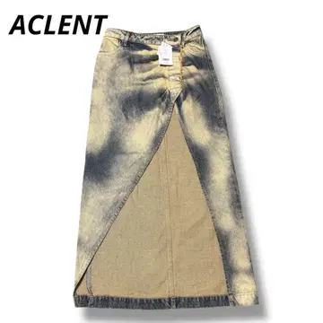 택 포함 새상품 ACLENT 데님 스커트 빈티지 턱 데님 스커트