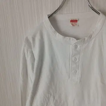 Healthknit 티셔츠 긴팔 화이트 버튼