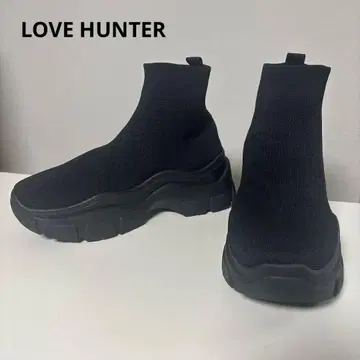 [ 새상품급 ] 러브 헌터 LL 삭스 부츠 통굽 니트 블랙 슬림 효과