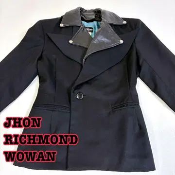 [ vintage ] JHONRICHMOND WOWAN 가죽 라펠 자켓