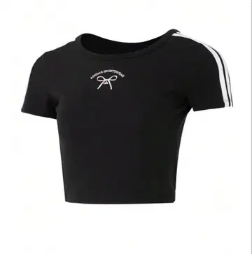 adidas 크롭 T셔츠 블랙