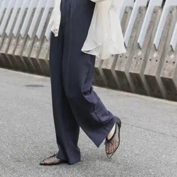 새상품 센스 오브 플레이스 린넨 라이크 와이드 팬츠 네이비 S