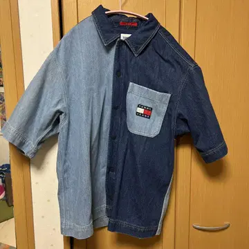 TOMMY JEANS 2톤 데님 셔츠 S 사이즈