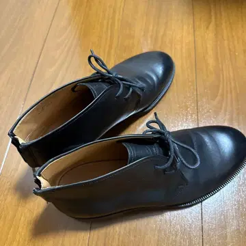 REGAL 블랙 처카 부츠 천연 가죽 지퍼 포함