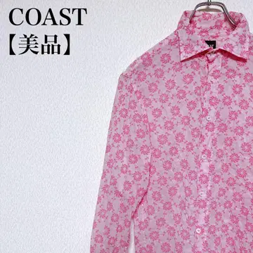 [ 새상품급 ] COAST 꽃무늬 셔츠 L 핑크 코튼100% 남성용 긴팔