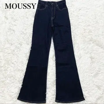 MOUSSY 플레어 데님 다크 네이비 스트레치