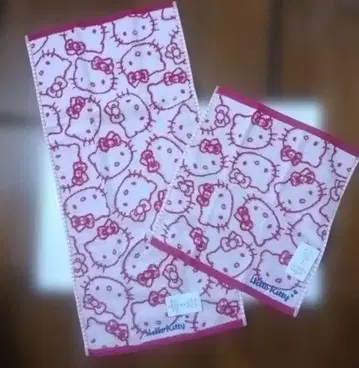 헬로 키티 항균 방취 가공 타월 2장 (페이스, 핸드)