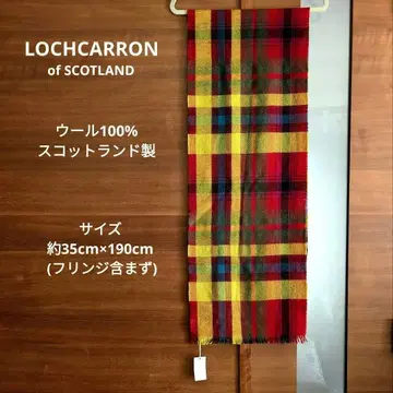 LOCHCARRON 체크 무늬 울 머플러 스코틀랜드제 새상품