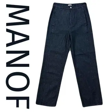새상품급 MANOF 마노프 데님 팬츠 스트레이트 배기 인디고 S